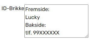 Eksempel id-brikke tosidig