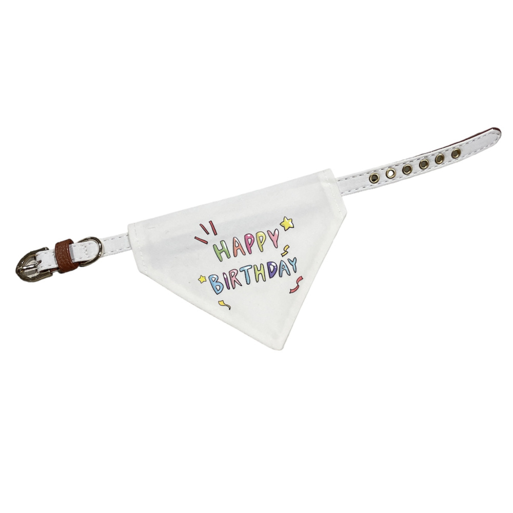 Happy Birthday Dad Hund Bandana | Klassischer Plaid Druck | 63,5x43,2 Cm | Flanell Stoff